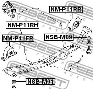 Подушка двигателя FEBEST NM-P11RR - Фото 1