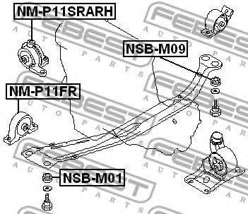 Подушка двигателя FEBEST NM-P11SRARH - Фото 1