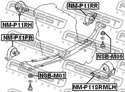 Подушка двигателя FEBEST NM-P11SRMLH - Фото 1