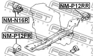 Подушка двигателя FEBEST NM-P12FR - Фото 1