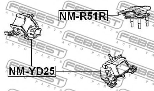 Подушка двигателя FEBEST NM-R51R - Фото 1
