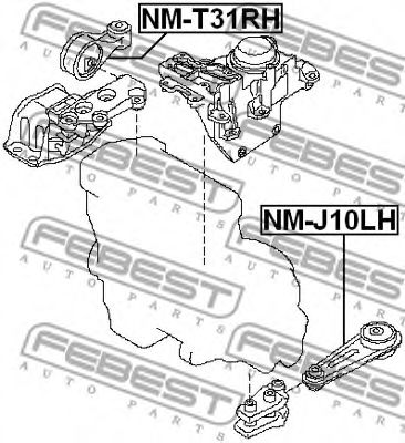 Подушка двигателя FEBEST NM-T31RH - Фото 1