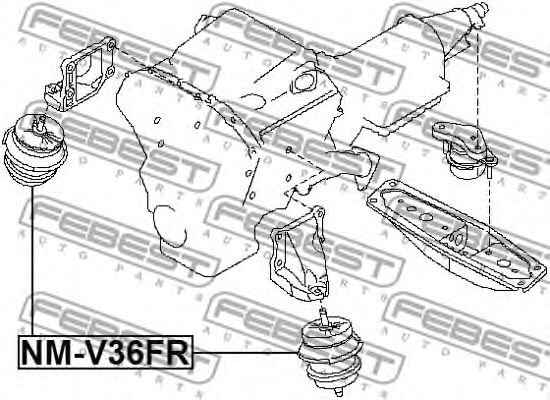 Подушка двигателя FEBEST NM-V36FR - Фото 1
