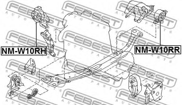 Подушка двигуна FEBEST NM-W10RH - Фото 1