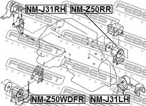 Подушка двигателя FEBEST NM-Z50WDFR - Фото 1