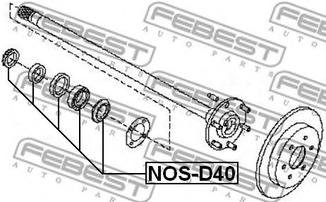 Подшипник приводного вала FEBEST NOS-D40 - Фото 1