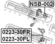 Опора, стабілізатор FEBEST NSB-002 - Фото 1