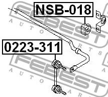 Опора, стабилизатор FEBEST NSB-018 - Фото 1