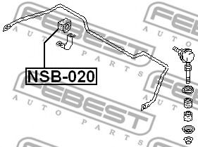 Опора, стабилизатор FEBEST NSB-020 - Фото 1