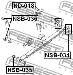 Втулка, листовая рессора FEBEST NSB-035 - Фото 1
