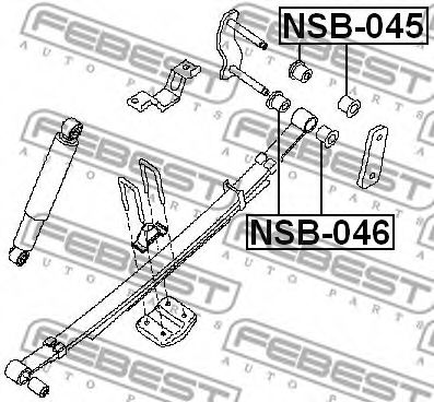 Втулка, листова ресора FEBEST NSB-045 - Фото 1