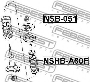 Дистанционная труба, амортизатор FEBEST NSB-051 - Фото 1