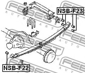 Втулка, листова ресора FEBEST NSB-F22 - Фото 1