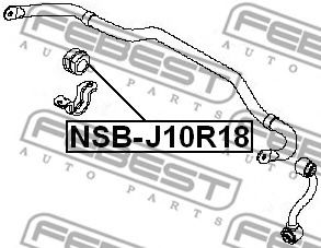 Опора, стабилизатор FEBEST NSB-J10R18 - Фото 1
