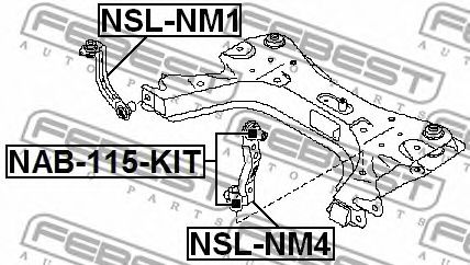 Тяга / стійка стабілізатора FEBEST NSL-NM4 - Фото 1