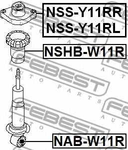 Опора амортизатора FEBEST NSS-Y11RR - Фото 1