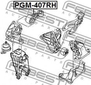 Подушка двигателя FEBEST PGM-407RH - Фото 1