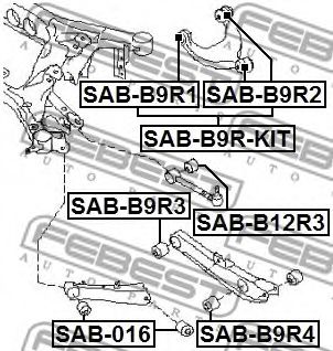 Сайлентблок рычага FEBEST SAB-B9R1 - Фото 1