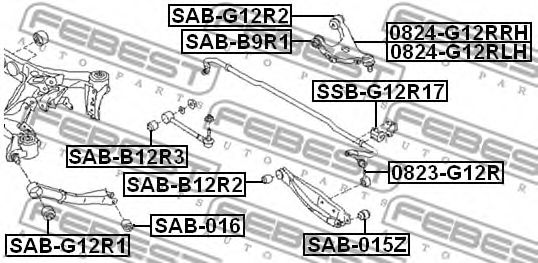 Опора, стабілізатор FEBEST SSB-G12R14 - Фото 1