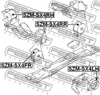 Подушка двигателя FEBEST SZM-SX4LH - Фото 1
