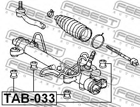 Сайлентблок рулевого механизма FEBEST TAB-033 - Фото 1
