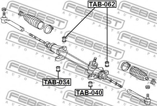 Сайлентблок рулевого механизма FEBEST TAB-062 - Фото 1