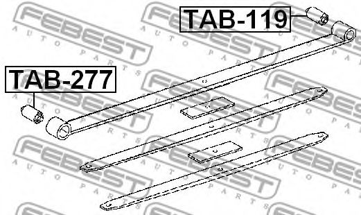 Втулка, листова ресора FEBEST TAB-277 - Фото 1