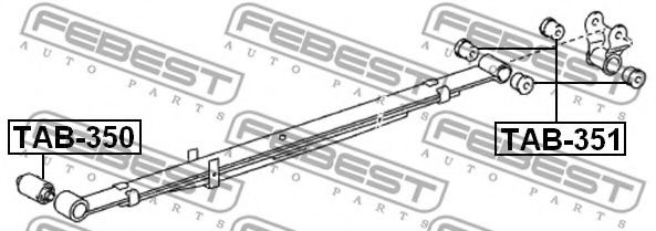 Втулка, листова ресора FEBEST TAB-350 - Фото 1
