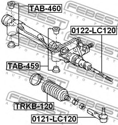 Сайлентблок рулевого механизма FEBEST TAB-459 - Фото 1