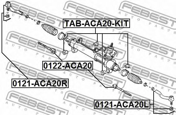 Сайлентблок рулевого механизма FEBEST TAB-ACA20-KIT - Фото 1