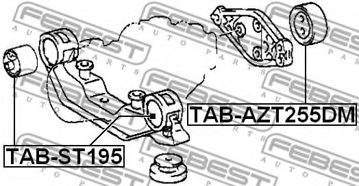 Опора, дифференциал FEBEST TAB-AZT255DM - Фото 1