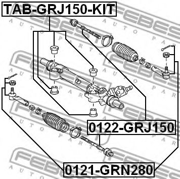 Сайлентблок рулевого механизма FEBEST TAB-GRJ150-KIT - Фото 1