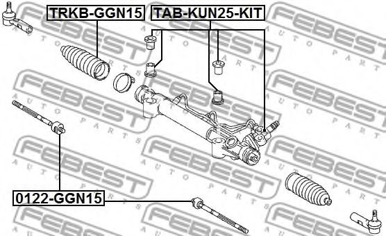 Сайлентблок рулевого механизма FEBEST TAB-KUN25-KIT - Фото 1