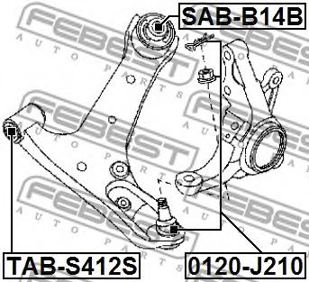 Сайлентблок рычага FEBEST TAB-S412S - Фото 1