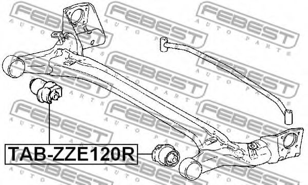 Втулка, балка моста FEBEST TAB-ZZE120R - Фото 1