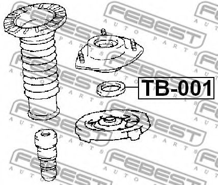 Подшипник качения, опора стойки амортизатора FEBEST TB-001 - Фото 1