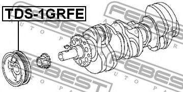 Шкив коленвала FEBEST TDS-1GRFE - Фото 1