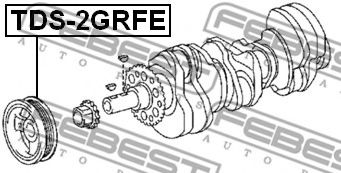 Шкив коленвала FEBEST TDS-2GRFE - Фото 1