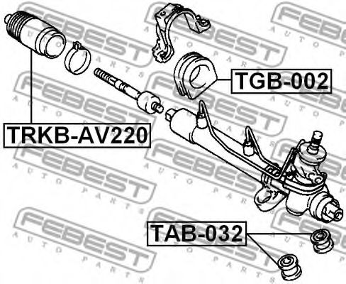 Сайлентблок рулевого механизма FEBEST TGB-002 - Фото 1