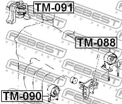 Подушка двигуна FEBEST TM-090 - Фото 1