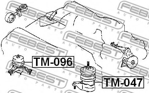 Подушка двигателя FEBEST TM-096 - Фото 1