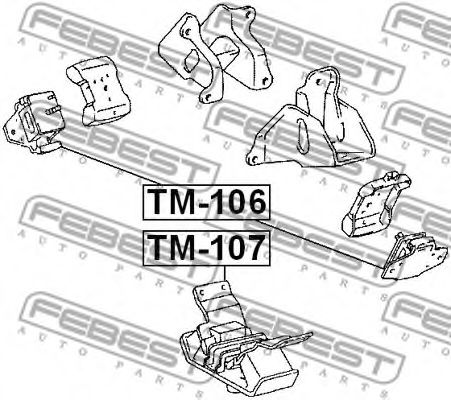 Подушка двигателя FEBEST TM-107 - Фото 1