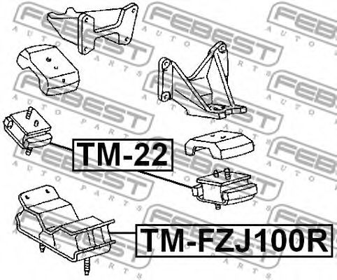 Подушка двигателя FEBEST TM-22 - Фото 1