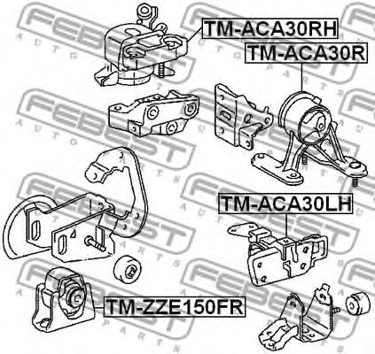 Подушка двигателя FEBEST TM-ACA30LH - Фото 1