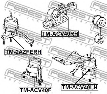 Подушка двигателя FEBEST TM-ACV40LH - Фото 1