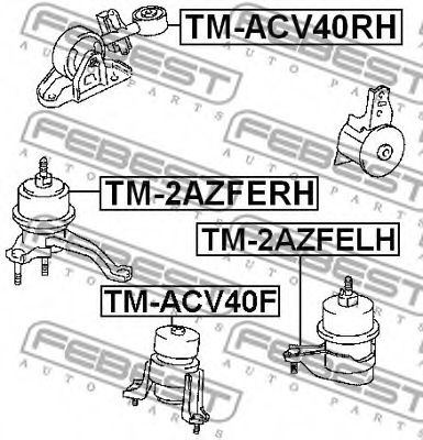 Подушка двигателя FEBEST TM-ACV40RH - Фото 1