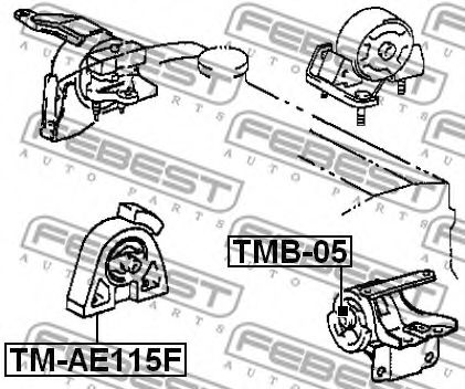 Подушка двигателя FEBEST TM-AE115F - Фото 1