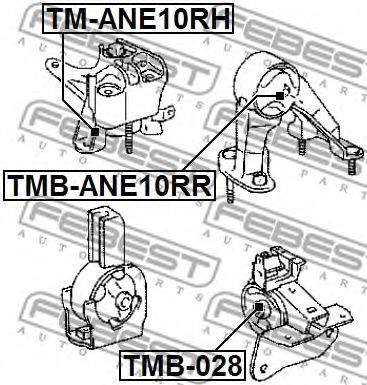 Подушка двигателя FEBEST TM-ANE10RH - Фото 1