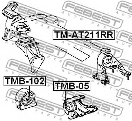Подушка двигателя FEBEST TM-AT211RR - Фото 1