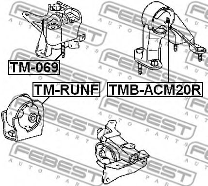 Подушка двигателя FEBEST TMB-ACM20R - Фото 1